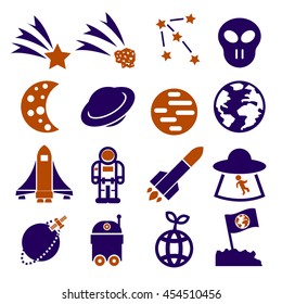 alien and ufo icon set