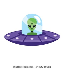 alien in a ufo isolated design