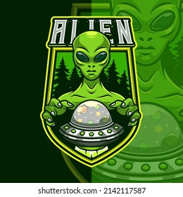 Alien Ufo Mascot Logo Template