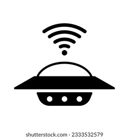 alien ufo radar technology signal remote icon vector set in isolated white background