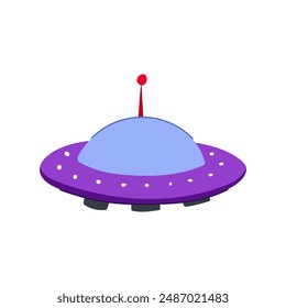 alien ufo ship cartoon. saucer flying, space space, beam fantasy alien ufo ship sign. isolated symbol vector illustration