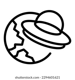 Alien ufo space icon outline vector. Monster comic. Funny game
