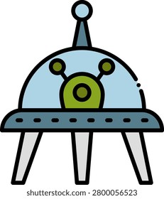 Alien UFO Spaceship Landed On Legs