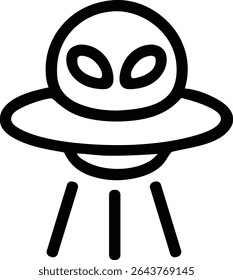 Ícone de arte da nave espacial Alien UFO para temas de ficção científica e invasão extraterrestre