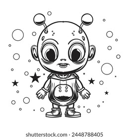 alien vector art design illustration 