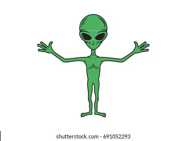 Alien vector. Alien cartoon character. Alien on a white background