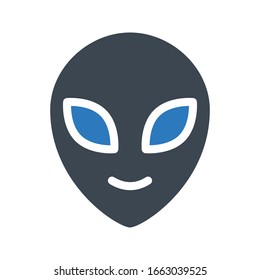 alien vector color line icon 