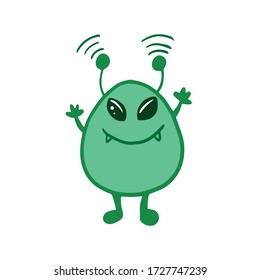 Alien. Vector color sketch of an alien. Children's illustration