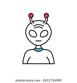 Alien Vector Filled outline illustration style icon. EPS 10 file