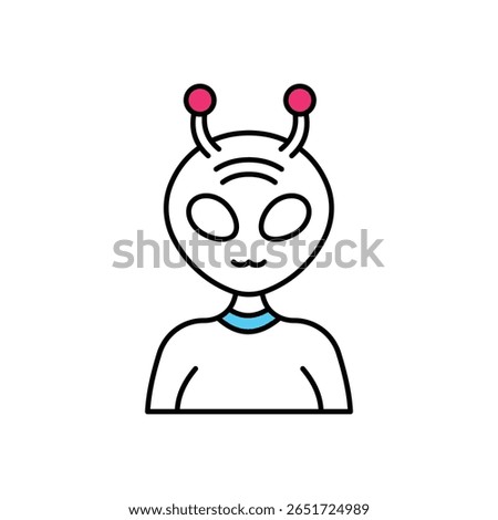 Alien Vector Filled outline illustration style icon. EPS 10 file