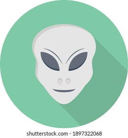 alien vector flat colour icon