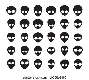 Alien Vector Icon. Eextraterrestrial Sign Isolated on White Background