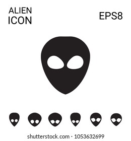 Alien Vector Icon. Eextraterrestrial Sign Isolated on White Background