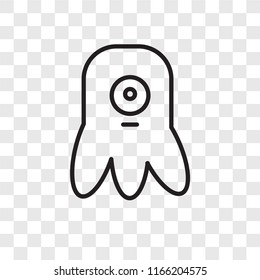 Alien vector icon isolated on transparent background, Alien logo concept
