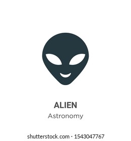 Alien vector icon on white background. Flat vector alien icon symbol sign from modern astronomy collection for mobile concept and web apps design.