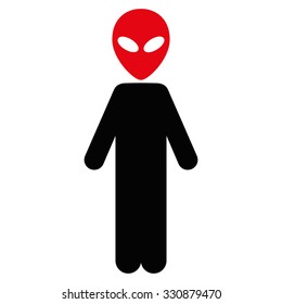 Alien vector icon. Style is flat symbol, rounded angles, white background.