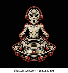 alien vector illustration design isolated on dark background