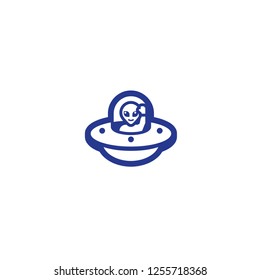 Alien vector isolated icon. UFO vector illustration