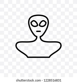 Alien vector linear icon isolated on transparent background, Alien transparency concept can be used for web and mobile