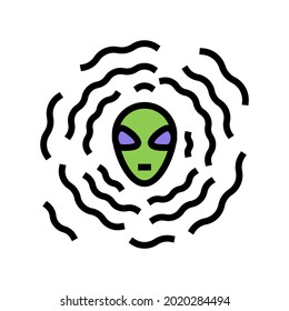 alien vibration color icon vector. alien vibration sign. isolated symbol illustration