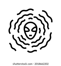 alien vibration line icon vector. alien vibration sign. isolated contour symbol black illustration