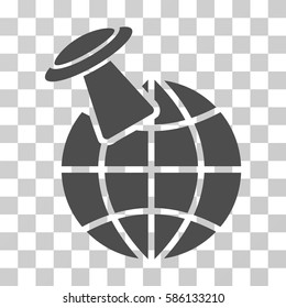 Alien Visit vector pictogram. Illustration style is flat iconic gray symbol on a transparent background.