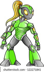 Alien Warrior Robot Cyborg Soldier Vector