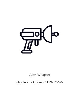 Alien Weapon Symbol. Konkretes Stildesign einzeln auf weißem Hintergrund