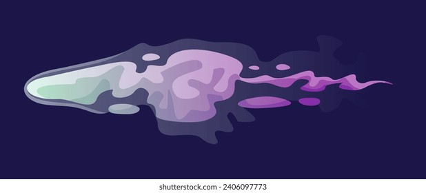 Alien weapon laser beam. Futuristic plasmic ray from space blaster or Vfx pistol. Raygun shot. Energy phasers lightning. Game design. Cartoon flat vector illustration isolated on dark background