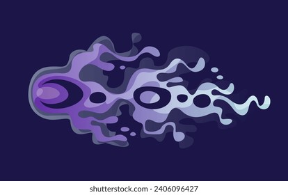 Alien weapon laser beam. Liquid plasma shot from space blaster. Energy lightning from futuristic gun. Raygun bullet. Comic book design. Cartoon flat vector illustration isolated on dark background