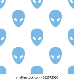 Alien white and blue seamless pattern for web design. Vector symbol