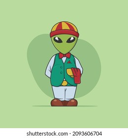 An alien who works in a Chinese restaurant as a Waiter