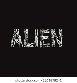 alien word text letter form cookie cake donut oil wax nug weed vector