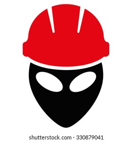 Alien Worker vector icon. Style is flat symbol, rounded angles, white background.