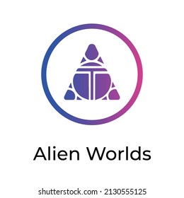 Alien Worlds CryptoCurrency token icon. TLM symbol. Crypto Currency vector icon. Flat Vector illustration - Vector svg