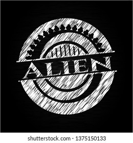 Alien written with chalkboard texture