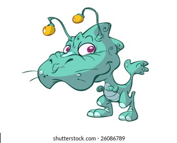 alien with yellow antenna
