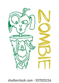 alien zombie outline hand draw