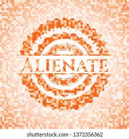 Alienate abstract orange mosaic emblem