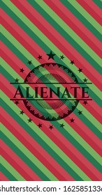 Alienate christmas style emblem. Vector Illustration. Detailed.