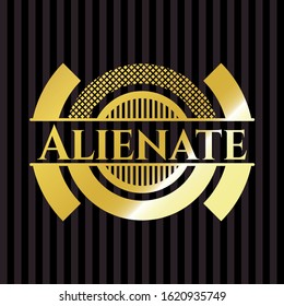 Alienate golden emblem. Vector Illustration. Detailed.