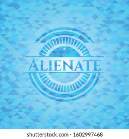 Alienate realistic light blue mosaic emblem