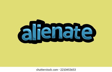 ALIENATE writing vector design on a yellow background very simple and very cool