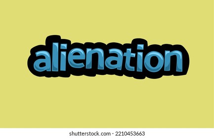 ALIENATION writing vector design on a yellow background very simple and very cool