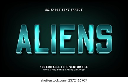 estilo aliens 3d efecto de texto efecto gráfico