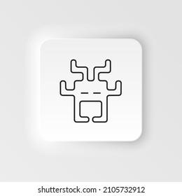Aliens, arcade, retro neumorphic style vector icon. Neumorphism style. Aliens arcade retro neumorphic style vector icon. Neumorphism style on white background.