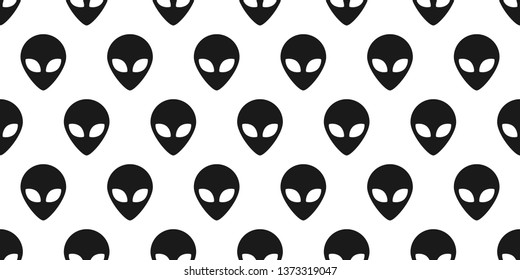 Aliens. Black and white. Seamless pattern with aliens. Vector