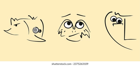 Aliens. Drawings. Vector graphics, eps