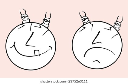 Aliens. Drawings. Vector graphics, eps