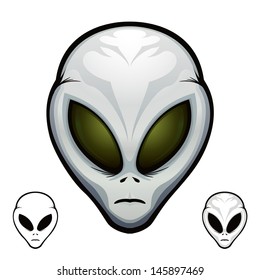 Aliens Heads Extraterrestrial Visitor Grey "Full compatible. Created with gradients."